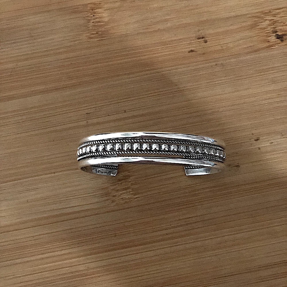 $102 Signed Southwest Designer Cuff Sterling Silver Marked Sterling T - Picture 7 of 10